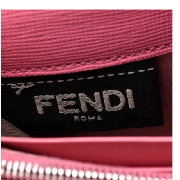 💯% AUTHENIC FENDI Vitello Elite Crystal Eye Monster Simply Continental Wallet L - Picture 7 of 14